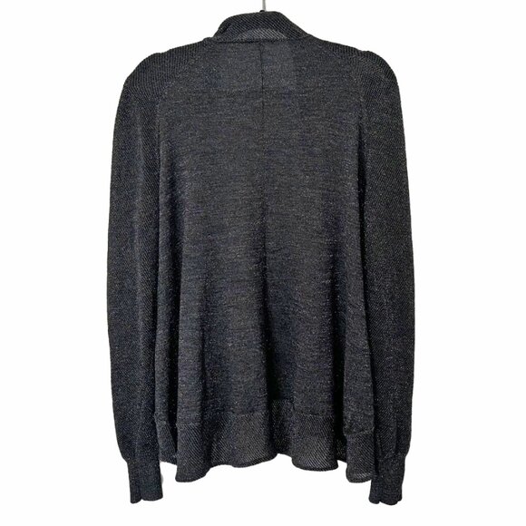 Eileen Fisher Dark Gray Sparkly Merino Wool Blend Cardigan - Size XL - Picture 3 of 6